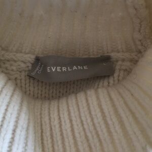 Everlane The Felted Merino Cable Sweater in Bone, Size Large